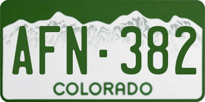 CO license plate AFN382