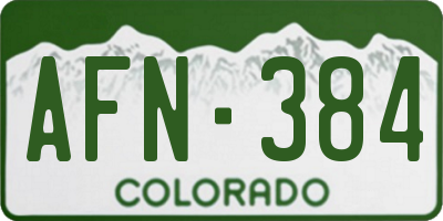 CO license plate AFN384