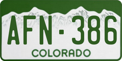 CO license plate AFN386