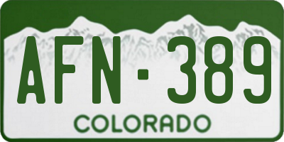 CO license plate AFN389