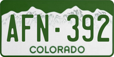 CO license plate AFN392