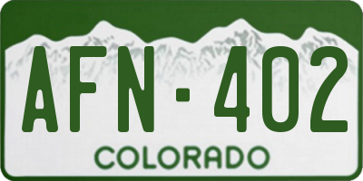 CO license plate AFN402