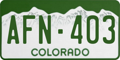 CO license plate AFN403