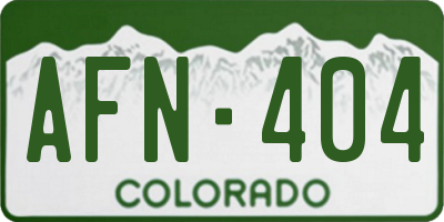 CO license plate AFN404