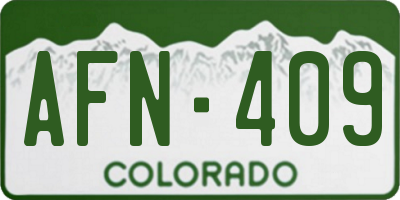 CO license plate AFN409