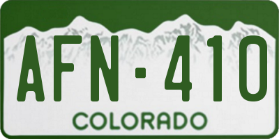 CO license plate AFN410