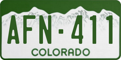 CO license plate AFN411