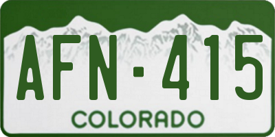 CO license plate AFN415