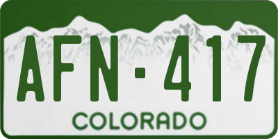 CO license plate AFN417