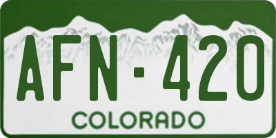 CO license plate AFN420