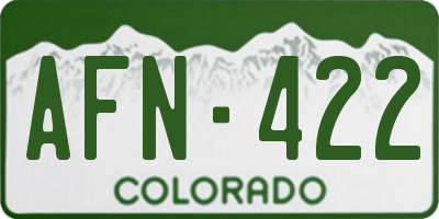CO license plate AFN422