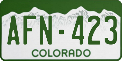 CO license plate AFN423