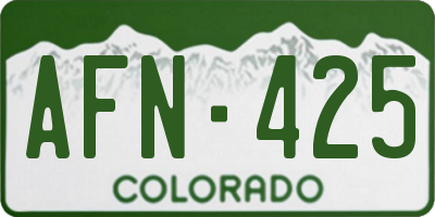 CO license plate AFN425