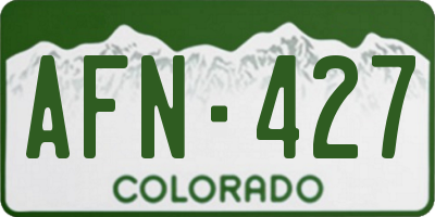 CO license plate AFN427
