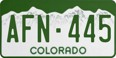 CO license plate AFN445