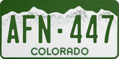 CO license plate AFN447