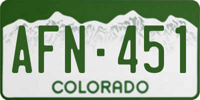 CO license plate AFN451