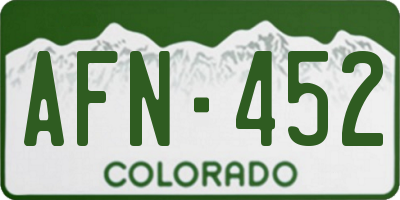 CO license plate AFN452