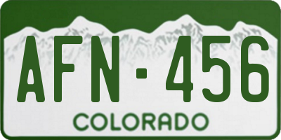 CO license plate AFN456