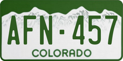 CO license plate AFN457