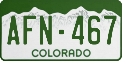 CO license plate AFN467