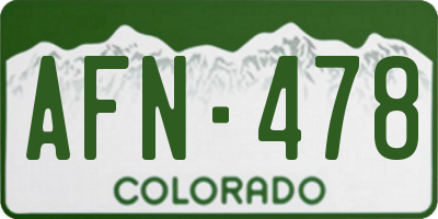CO license plate AFN478