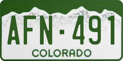 CO license plate AFN491