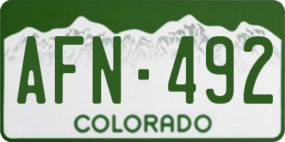 CO license plate AFN492