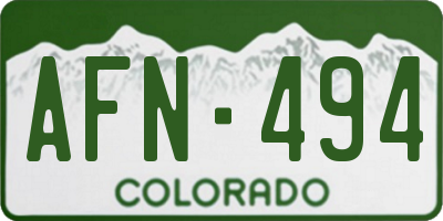 CO license plate AFN494