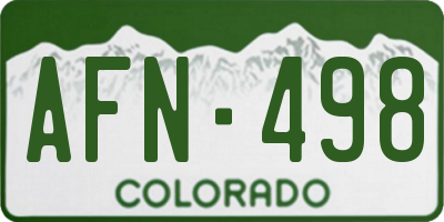 CO license plate AFN498