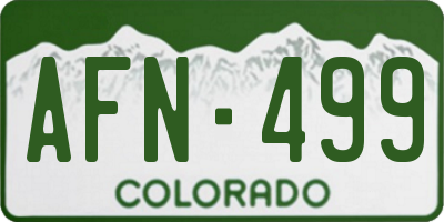 CO license plate AFN499