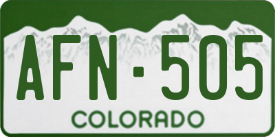 CO license plate AFN505