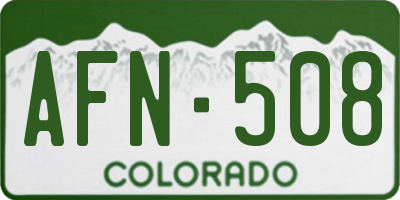 CO license plate AFN508