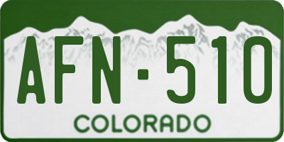 CO license plate AFN510