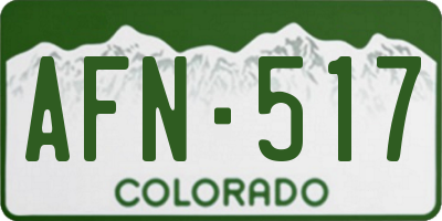 CO license plate AFN517