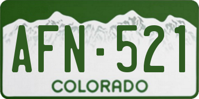 CO license plate AFN521