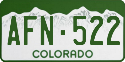 CO license plate AFN522
