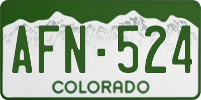 CO license plate AFN524