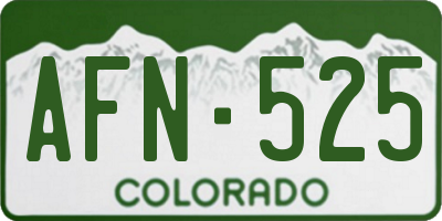 CO license plate AFN525