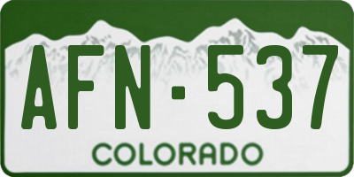 CO license plate AFN537