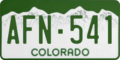 CO license plate AFN541