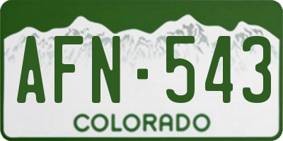CO license plate AFN543