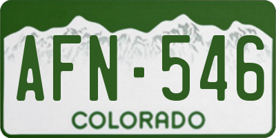CO license plate AFN546