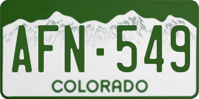CO license plate AFN549