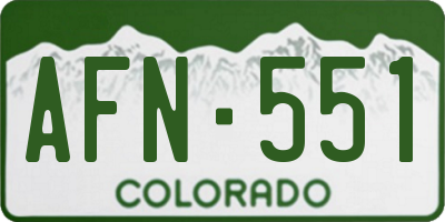CO license plate AFN551