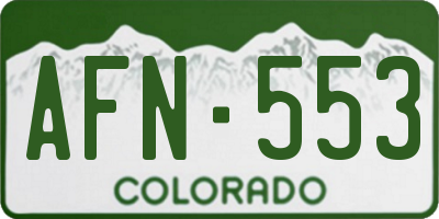 CO license plate AFN553