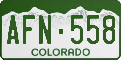 CO license plate AFN558