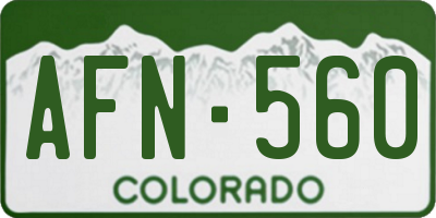 CO license plate AFN560