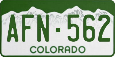 CO license plate AFN562