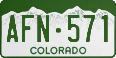 CO license plate AFN571